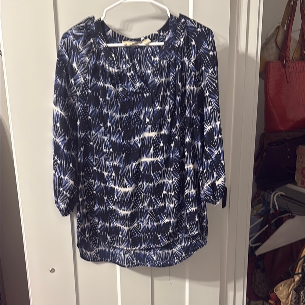Cynthia Rowley Navy and White Blouse